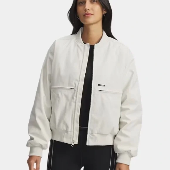 NWT New Under Armour Women’s Expanse Fleece Lined Bomber Jacket Medium M Coat - Picture 3 of 6